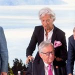Angela Merkel, Christine Lagarde, Jean-Claude Juncker i Donald Tusk