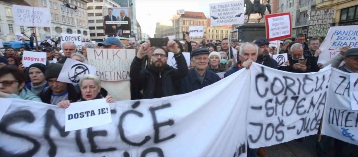Talijanska budnica ‘Bella ciao’ na zagrebačkom prosvjedu protiv Bandića: VIDEO