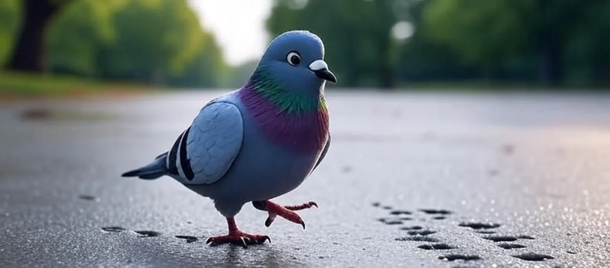 Nonšalantni tapatapatap goluba po svježem betonu | VIDEO