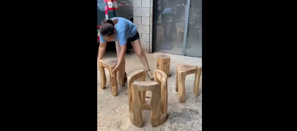 Kreacija stola i stolica iz klade | lifehack | VIDEO