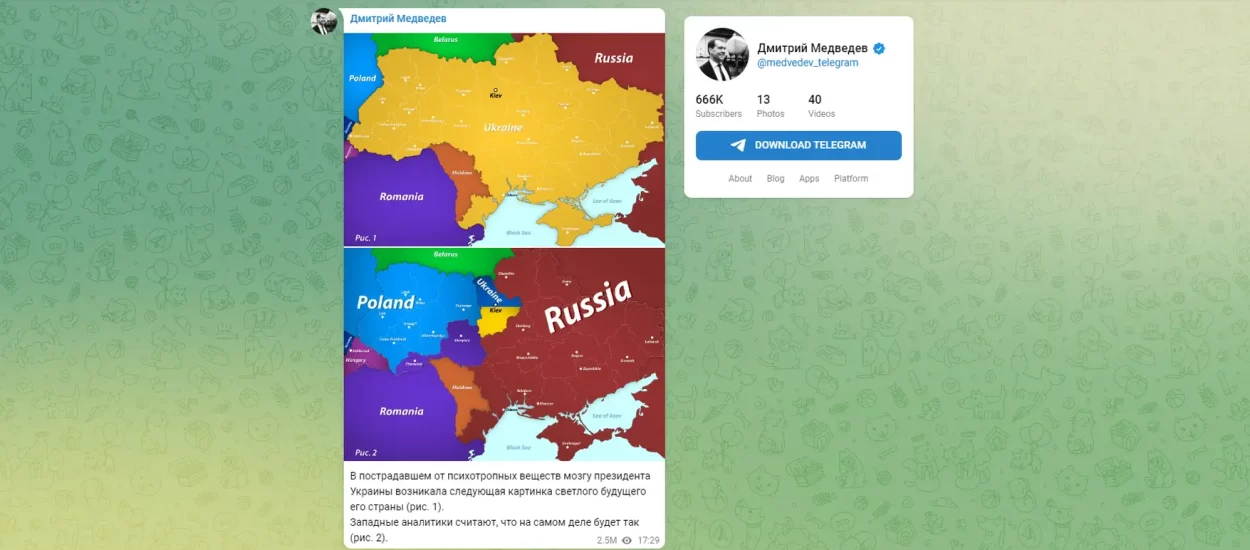 Medvjedev upozorio na nestanak Ukrajine, objavio novu kartu zapadne Rusije