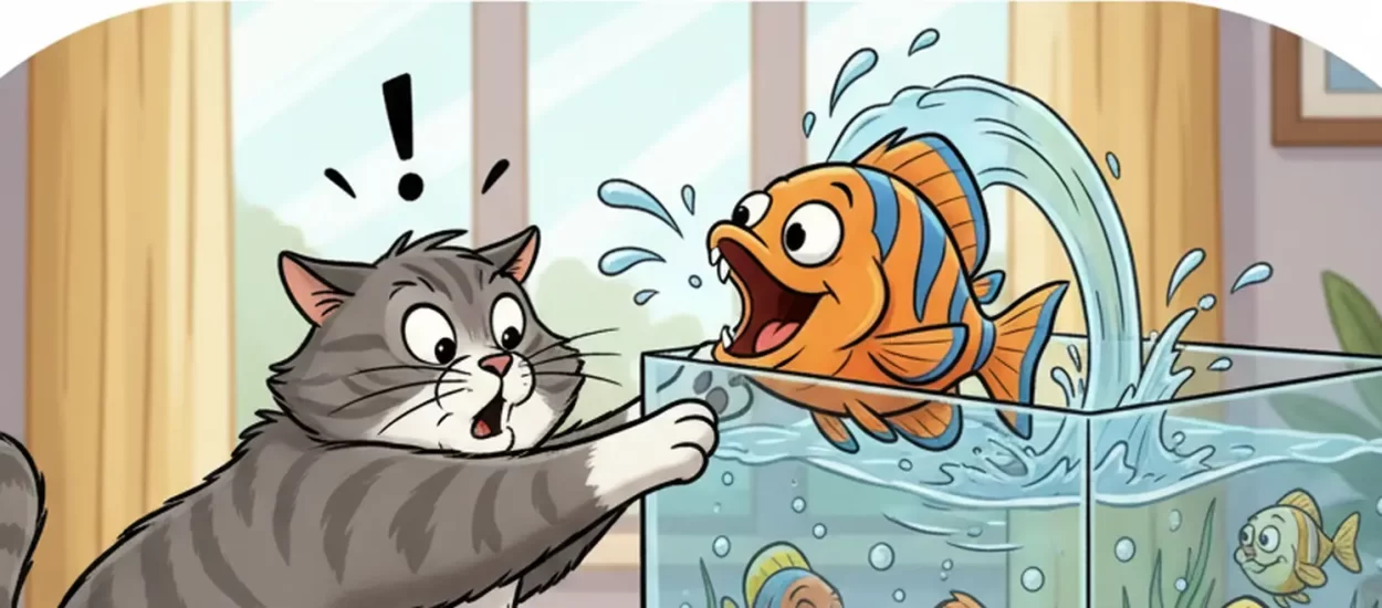 Onomad kad je riba gricnula mačku | VIDEO