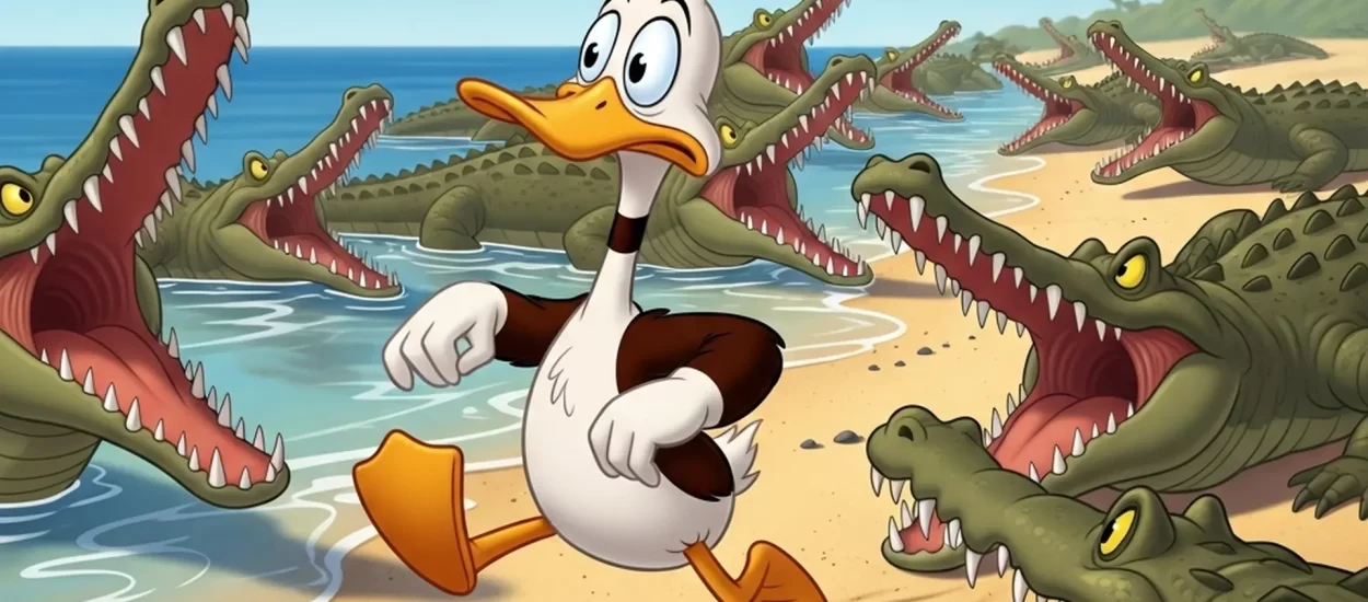 ⚠️ Patka ušetala u ‘krokodilsko polje’ ⚠️ | VIDEO