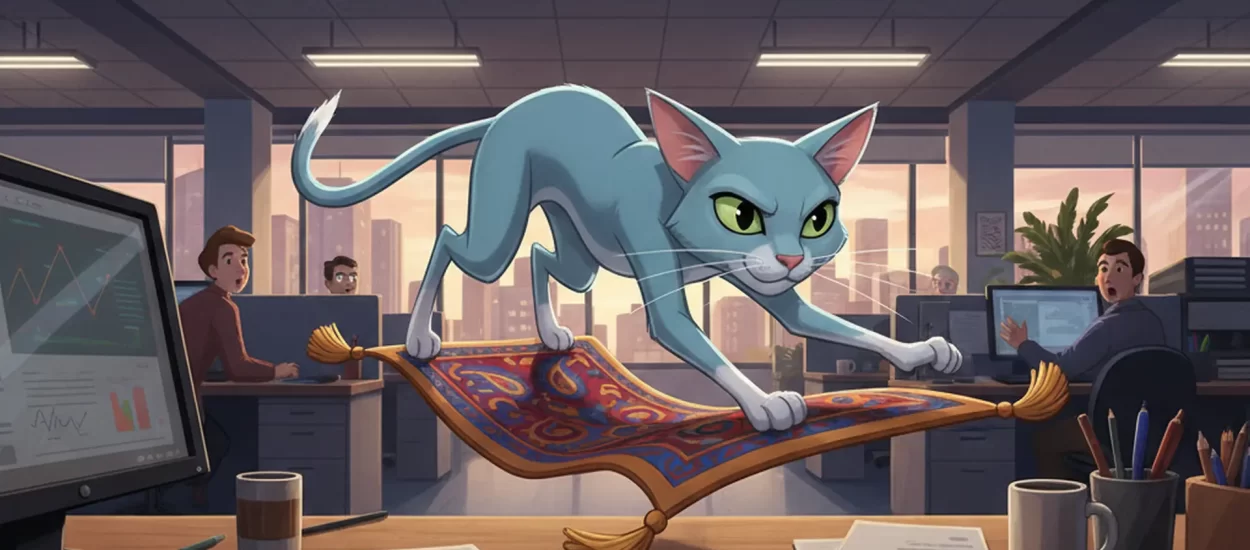 Vješta mačka u letu s tepihom | VIDEO