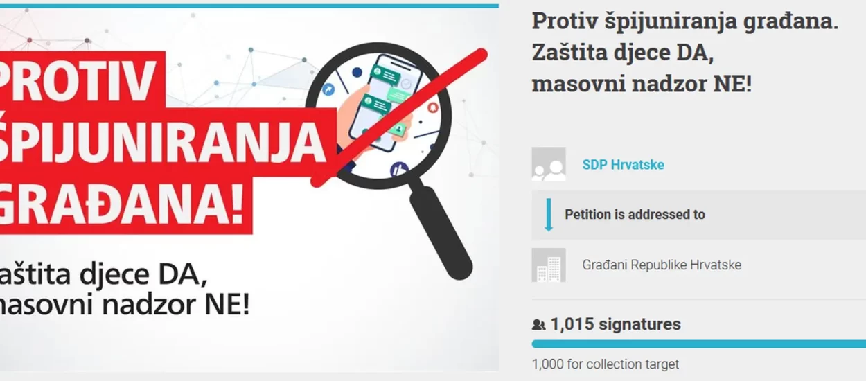Peticiju SDP-a protiv masovnog nadzora u 24 sata potpisalo više od 1 000 građana
