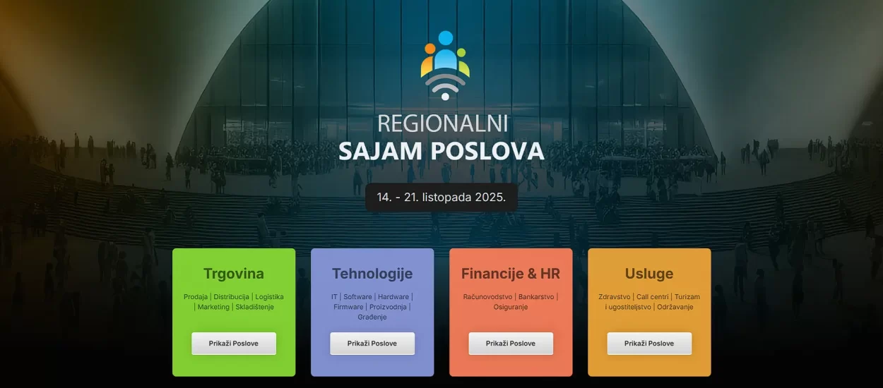 Regionalni sajam poslova zabilježio 3,055,000 pregleda stranica, više od 100 tisuća prijava